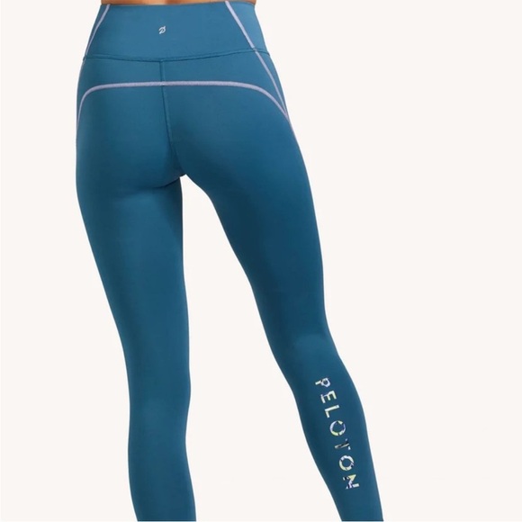 Peloton Move Mission High Waisted Blue Athletic Seam Legging - Picture 3 of 8
